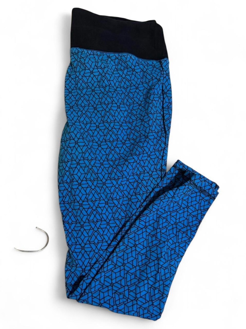 Livi Active Teal Blue Workout Leggings with Black Waistband 14/16